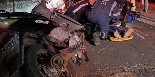 Colisão frontal entre motos deixa jovem em estado grave em Santa Helena