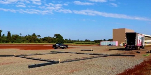Começa montagem de estandes para RuralTech em Santa Helena