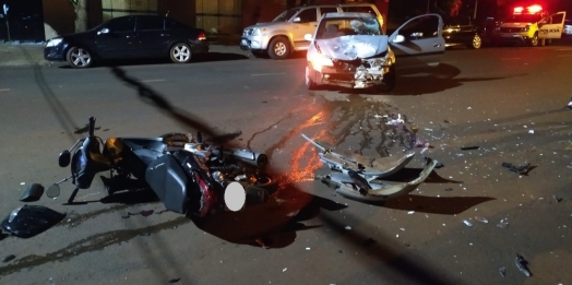 Condutor embriagado colide com motociclista que fica gravemente ferida em Medianeira