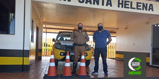Conseg de Santa Helena realiza entrega de cones sinalizadores para a Polícia Rodoviária Estadual