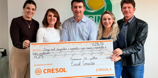 Cooperados da Cresol Conexão destinam mais de R$ 11 mil para a ACIME por meio do programa Cresol+