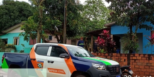 Defesa Civil de Itaipulândia atua para atender famílias atingidas pelo temporal e granizo