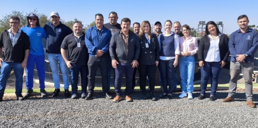 Dinho e Fabricia visitam a Estação de Tratamento de Esgoto da Sanepar em Santa Helena
