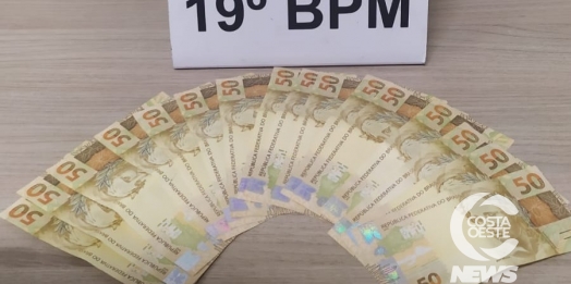 Dupla repassa R$ 800,00 em notas falsas em comércio de Santa Helena