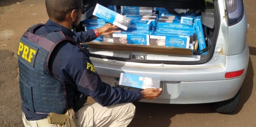 Em Céu Azul, PRF apreende 2 mil maços de cigarros contrabandeados do Paraguai