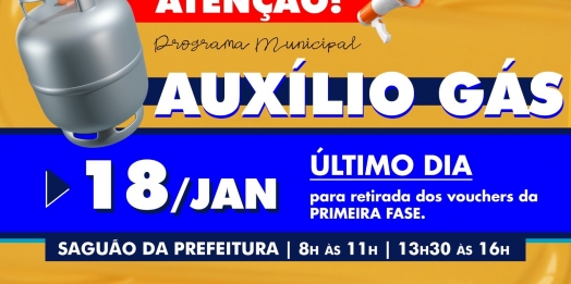 Entrega final de vouchers da primeira fase do programa ‘Auxílio Gás’ será dia 18 de janeiro