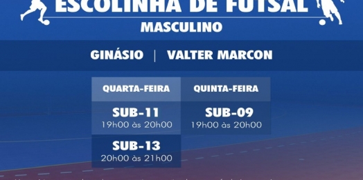 Escolinhas de iniciação e formação esportiva de futsal iniciam nesta quarta-feira (09) em São Miguel