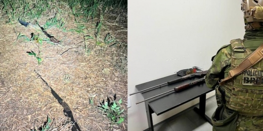 Espingardas são apreendidas em porto clandestino em Santa Helena