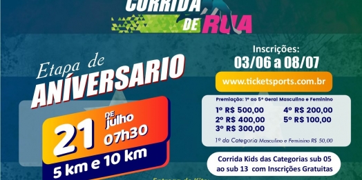 Estão abertas as inscrições para a Etapa de Aniversário do Circuito de Corridas de Rua de Medianeira