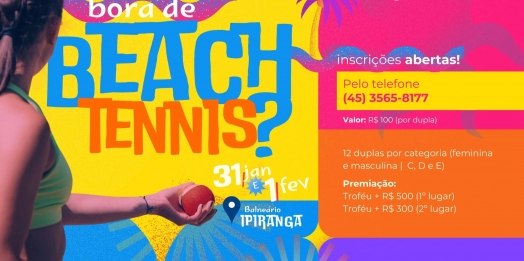 Estão abertas as inscrições para o torneio de beach tennis do São Miguel Mais Verão 2026