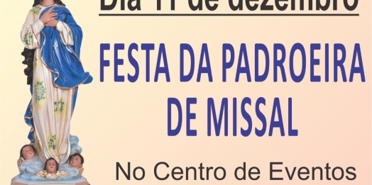 Festa da Padroeira de Missal será no dia 11