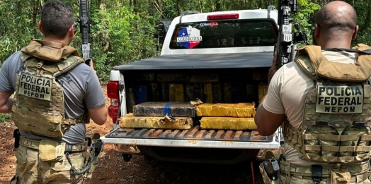 Forças policiais apreendem em Santa Helena veículo e uma tonelada de droga