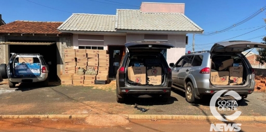 Forças policiais localizam depósito em Itaipulândia e apreendem veículos e cigarros contrabandeados