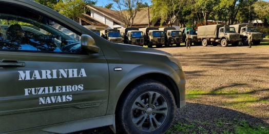 Fuzileiros da Marinha do Brasil chegam à Santa Helena para atividade no fim de semana