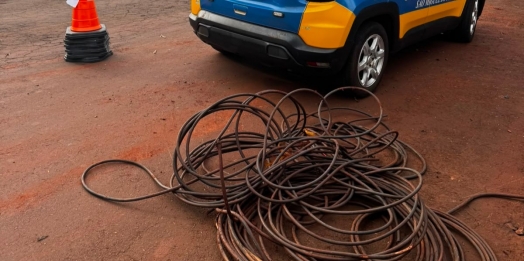 GM de São MIguel do Iguaçu prende dois em flagrante e recupera 230 kg de cabos de energia furtados