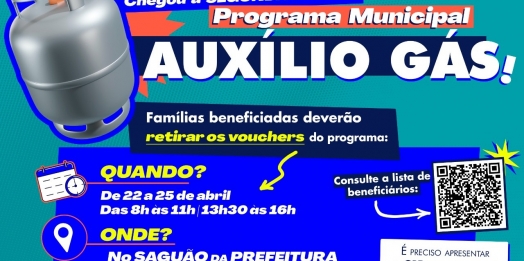 Governo Municipal entrega vouchers da segunda fase do programa ‘Auxílio Gás’ na próxima semana