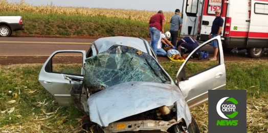 Grave acidente na PR 317 mobiliza helicóptero do Consamu entre Santa Helena e São José das Palmeiras