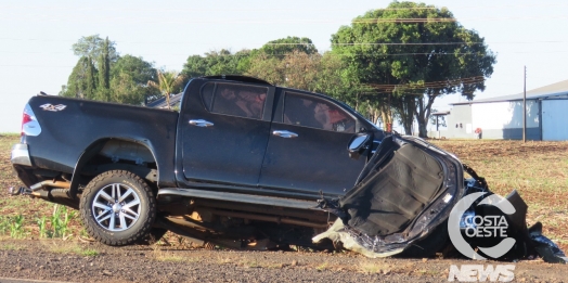 Grave acidente na PR 488 deixa duas pessoas feridas em Santa Helena