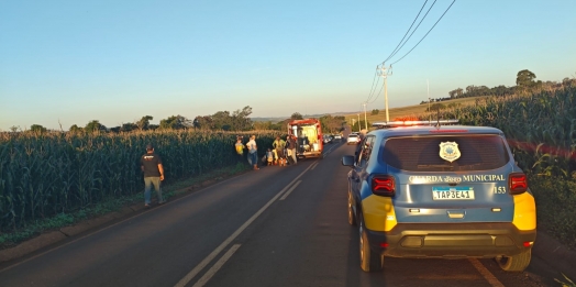 Guarda Municipal auxilia em ocorrência grave envolvendo ciclista atropelada por carreta em São Miguel