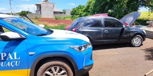 São Miguel do Iguaçu: Guarda Municipal conduz veículo com placas frias a delegacia
