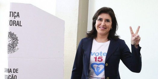 “Hoje, a democracia se fortalece”, afirmou a candidata Simone Tebet
