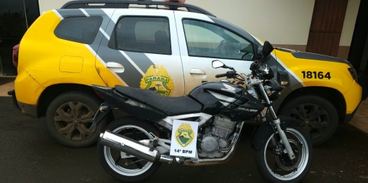 Homem de 27 anos é preso em Missal com motocicleta adulterada e placa paraguaia artesanal