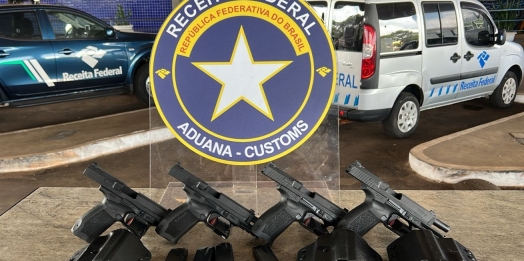 Homem é preso na Aduana da Ponte Internacional da Amizade com quatro pistolas 9 mm