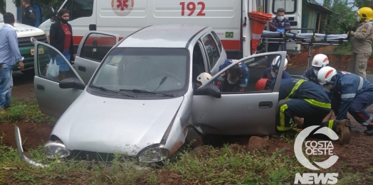 Homem fica ferido em acidente na PR 317, em São Clemente, em Santa Helena