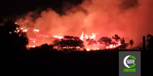Incêndio atinge vegetação na Serra do Mico em São Miguel do Iguaçu
