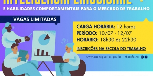 Inscrições abertas para o curso ‘Inteligência Emocional e Habilidades Comportamentais para o Mercado de Trabalho
