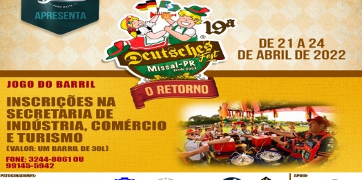 Inscrições abertas para participar do Jogo do Barril na 19ª Deutsches Fest