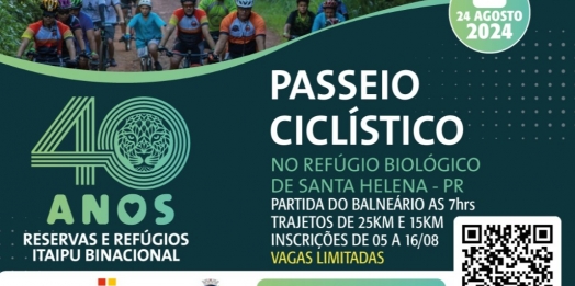 Itaipu convida para Passeio Ciclístico no Refúgio Biológico Santa Helena