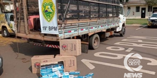 Jovem é preso com cigarros contrabandeados entre São José das Palmeiras e Ouro Verde