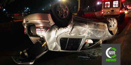 Rapaz é esfaqueado  e capota veículo na PR 317 em Santa Helena
