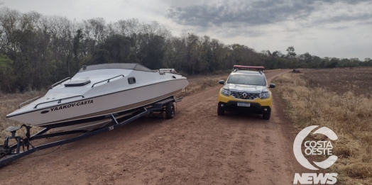 Lancha furtada em Matelândia é recuperada pela PM em Santa Helena