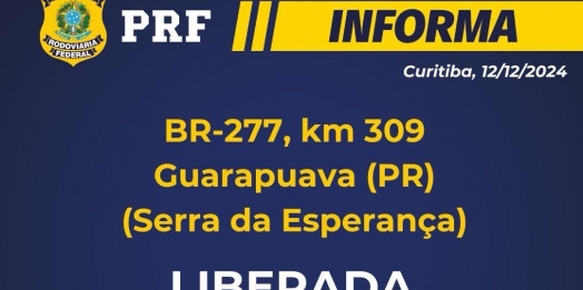 Liberação da rodovia BR-277, na Serra da Esperança, em Guarapuava (PR)