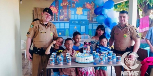 Mais um fã da PM em Itaipulândia recebe surpresa em seu aniversário