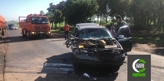 Manutenção na rodovia PR 488 causa acidente de trânsito em Santa Helena