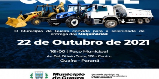 Maquinários serão entregues nesta sexta-feira em Guaíra