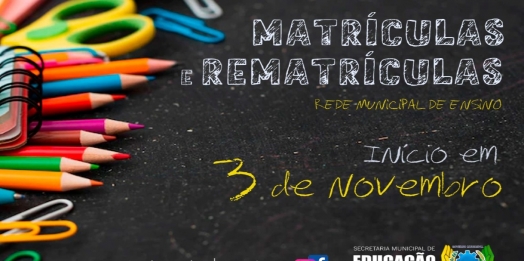 Matrículas e rematrículas para a Rede Municipal de Ensino de São Miguel do Iguaçu iniciam no dia 03 de novembro
