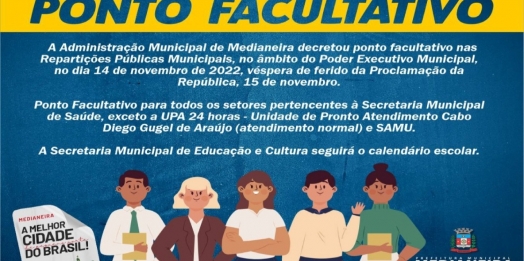 Medianeira decreta ponto facultativo na véspera de ferido da Proclamação da República