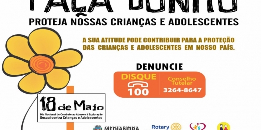 Medianeira realizará Semana de Enfrentamento ao Abuso e Exploração Sexual Contra Crianças e Adolescentes entre os dias 16 a 20 de maio