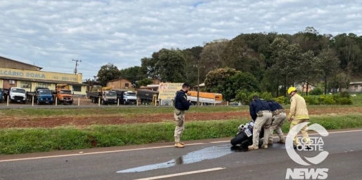 Motociclista é socorrido em estado grave após acidente em São Miguel do Iguaçu