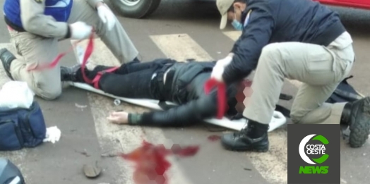 Motociclista fica em estado grave após acidente de trânsito em Medianeira