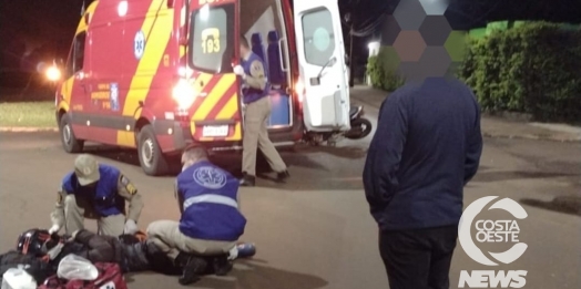 Motociclista fica ferido após acidente na Rua Iguaçu, em Medianeira