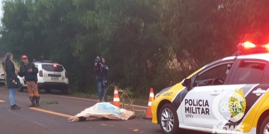 Motociclista morre em acidente na PR 495, em Missal