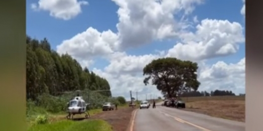 Motorista fica em estado grave após capotar com carro entre Céu Azul e Vera Cruz do Oeste