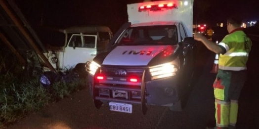 Motorista morre após colidir em placa de sinalização na BR-277 em São Miguel do Iguaçu