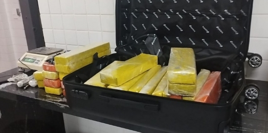 Mulher é presa com 32 kg de maconha em ônibus na BR-277
