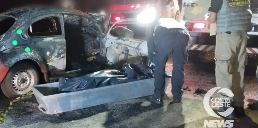 Mulher morre carbonizada em grave acidente na linha São Braz em Medianeira